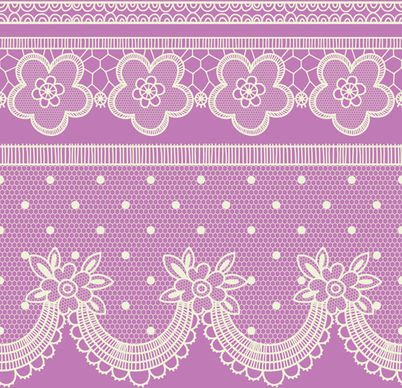 ornate lace border design vector set
