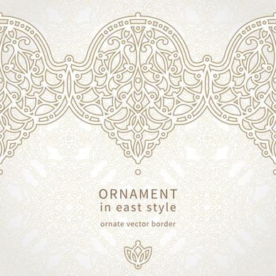 ornate oriental floral pattern vector background