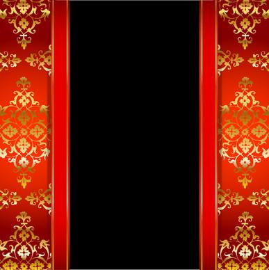 ornate red with black background vectors