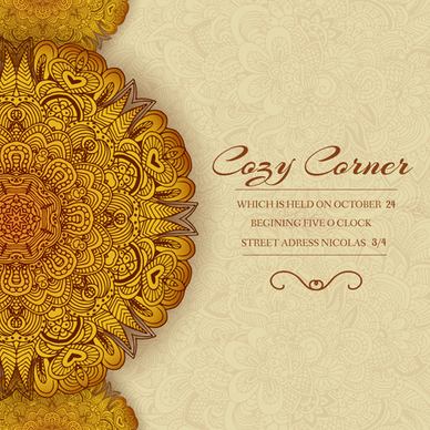 ornate retro floral cards vector