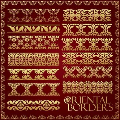 ornate traditional patterns border 02 vector