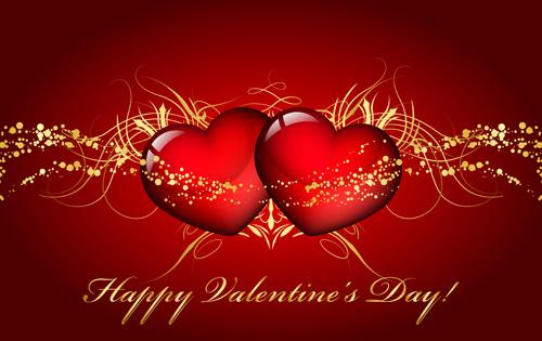 ornate valentine day art card vector