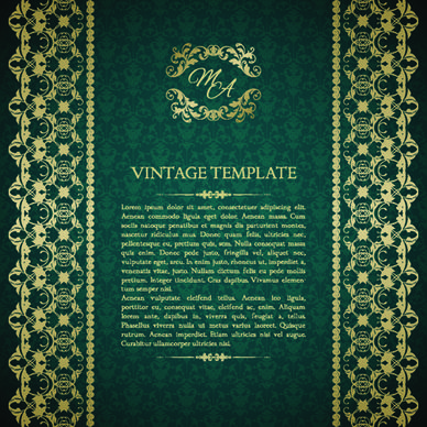 ornate vintage template background vector