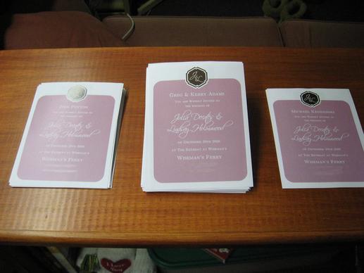 our wedding invitations front on