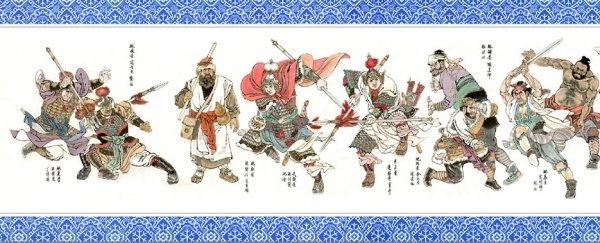 outlaws of the marsh family of zhao mingjun water margin characters scroll highdefinition picture
