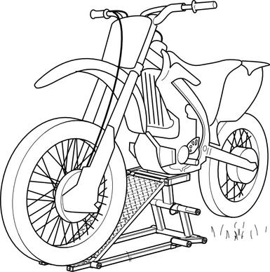 Outline Motorcycle Lift clip art