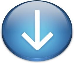 Oval blue download arrow