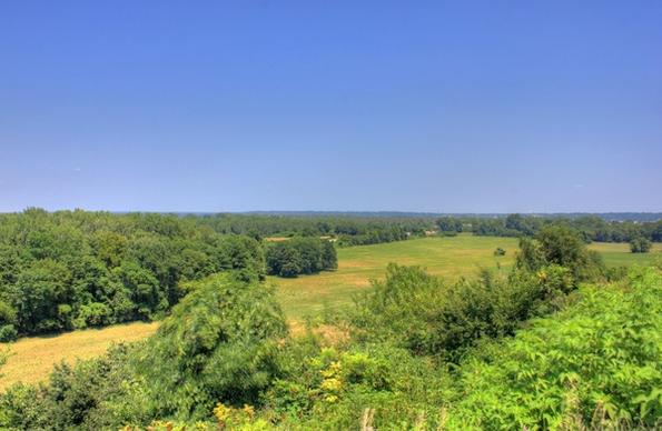 overlook landscape at cahokia mounds illinois