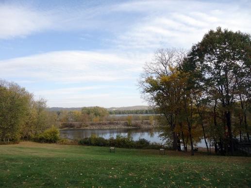 overlooking the river from the visitor039s center at effigy mounds iowa