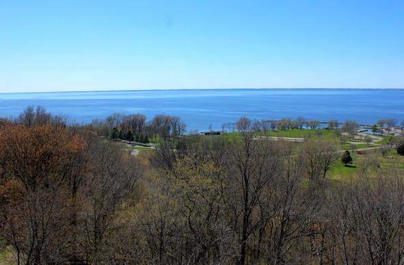 overlooking winnebago at high cliff state park wisconsin