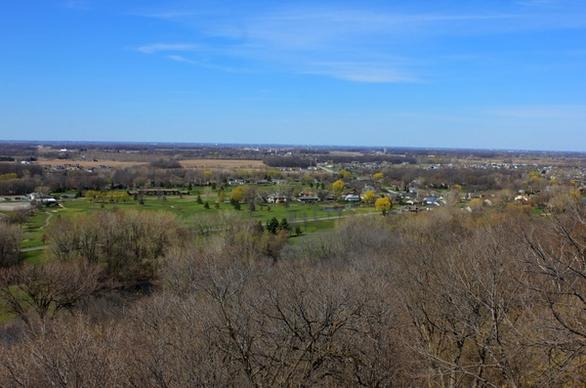 overview of the landscape at high cliff state park wisconsin
