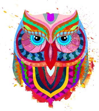 owl face abstract illustration