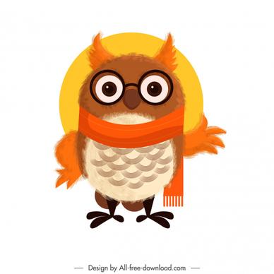 owl icon cute stylized cartoon character sketch
