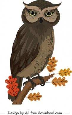 owl painting colored cartoon sketch