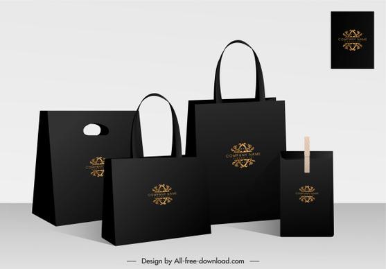 packaging bags advertising banner elegant black design