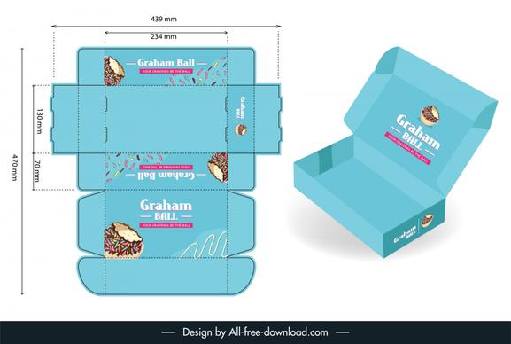 packaging for graham ball templates elegant modern blue flat 3d sketch