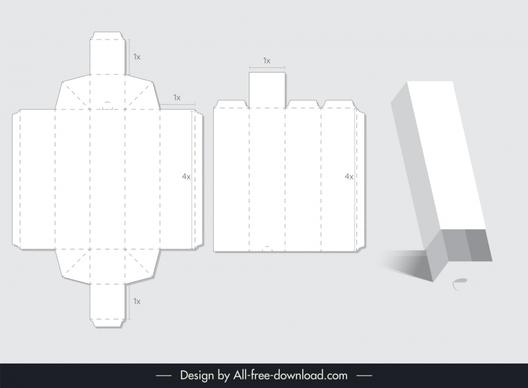 packaging  template flat paper cut 3d box sketch modern design 