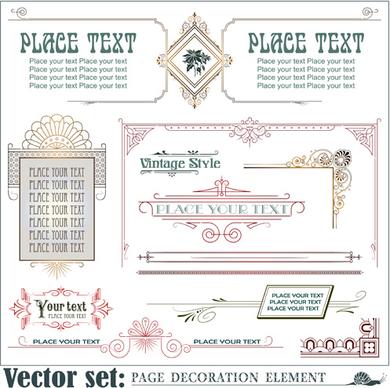 page decoration borders and frames vector