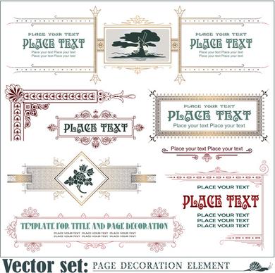 page decoration borders and frames vector