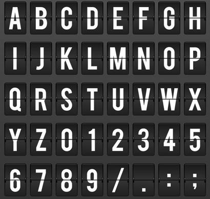 page turning alphabet with number vector