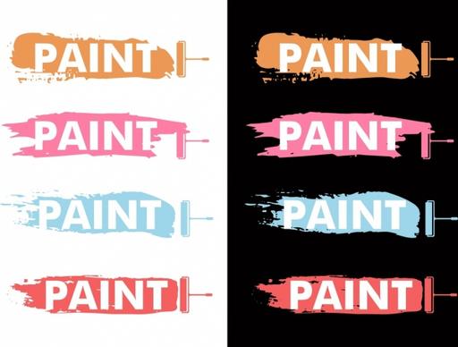 paint color sample icons colorful grunge design