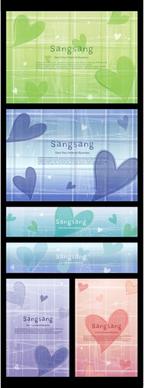love background sets hearts icons classical design