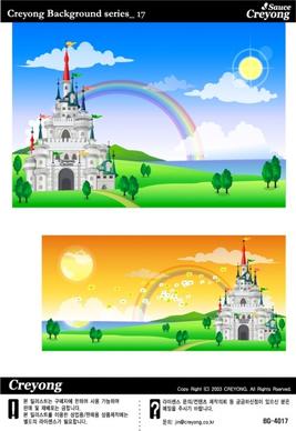 castle background sets rainbow decor vintage colorful decor