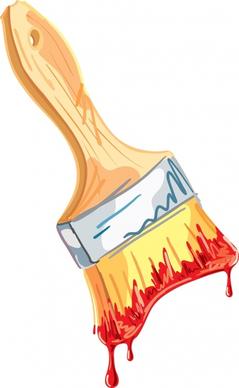 paint brush icon colorful handdrawn 3d dirty decor