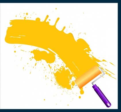 painting work drawing yellow grunge decor brush icon