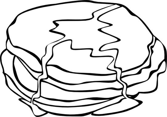Pan Cakes (b And W) clip art