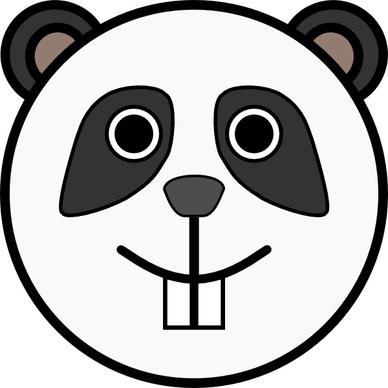 Panda Rounded Face clip art