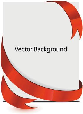 paper and red ribbons background design vector