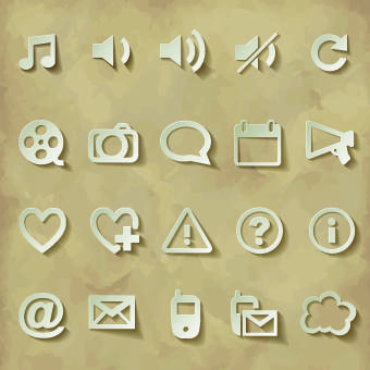 paper cut of icons vector