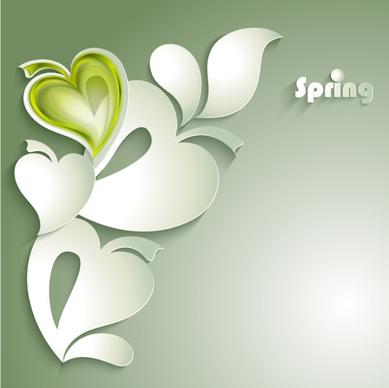 paper cut spring elements background vector