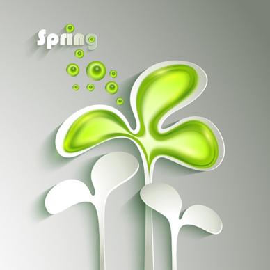 paper cut spring elements background vector