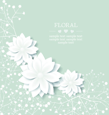 paper flowers background vector