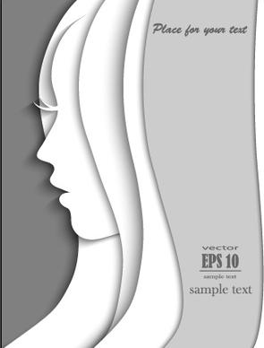 paper girl portrait background vector