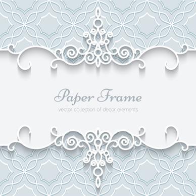 paper lace frame vector background