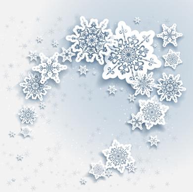 paper snowflake christmas whtie background vector