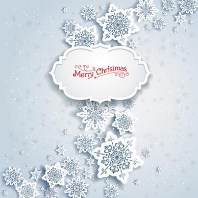 paper snowflake christmas whtie background vector