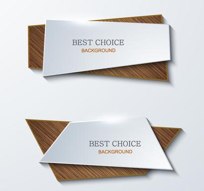 paper with wooden banner vector