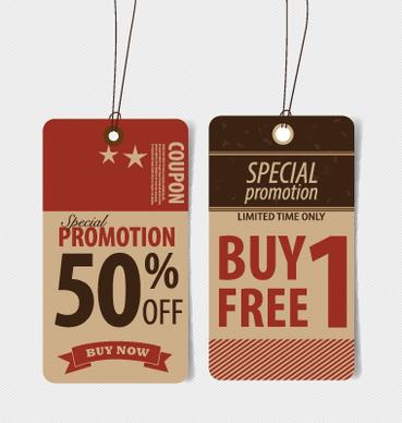 paperboard sale tags vector