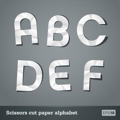 papercut letters 01 vector