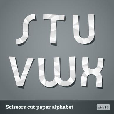 papercut letters 03 vector