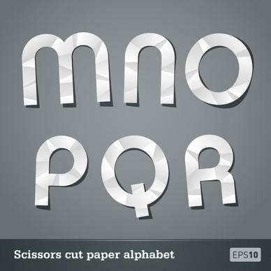 papercut letters 04 vector