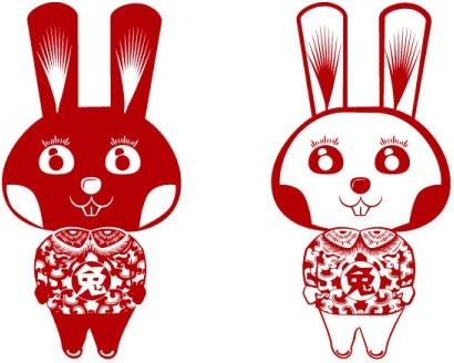 papercut rabbit rabbit vector