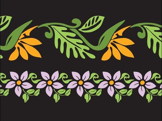 flowers vector with seamless style on dark background