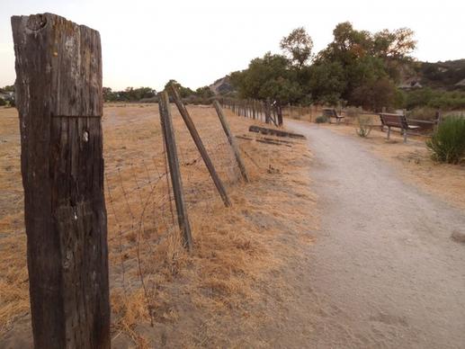 park path broken fence