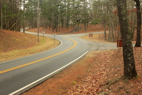 park road and landscape at redtop mountain state park georgia