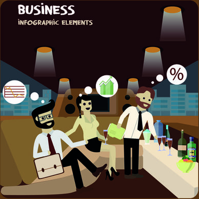 parlor business infographics vector